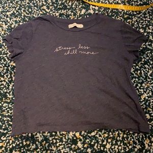 Navy T-Shirt “Stress Less Chill More”